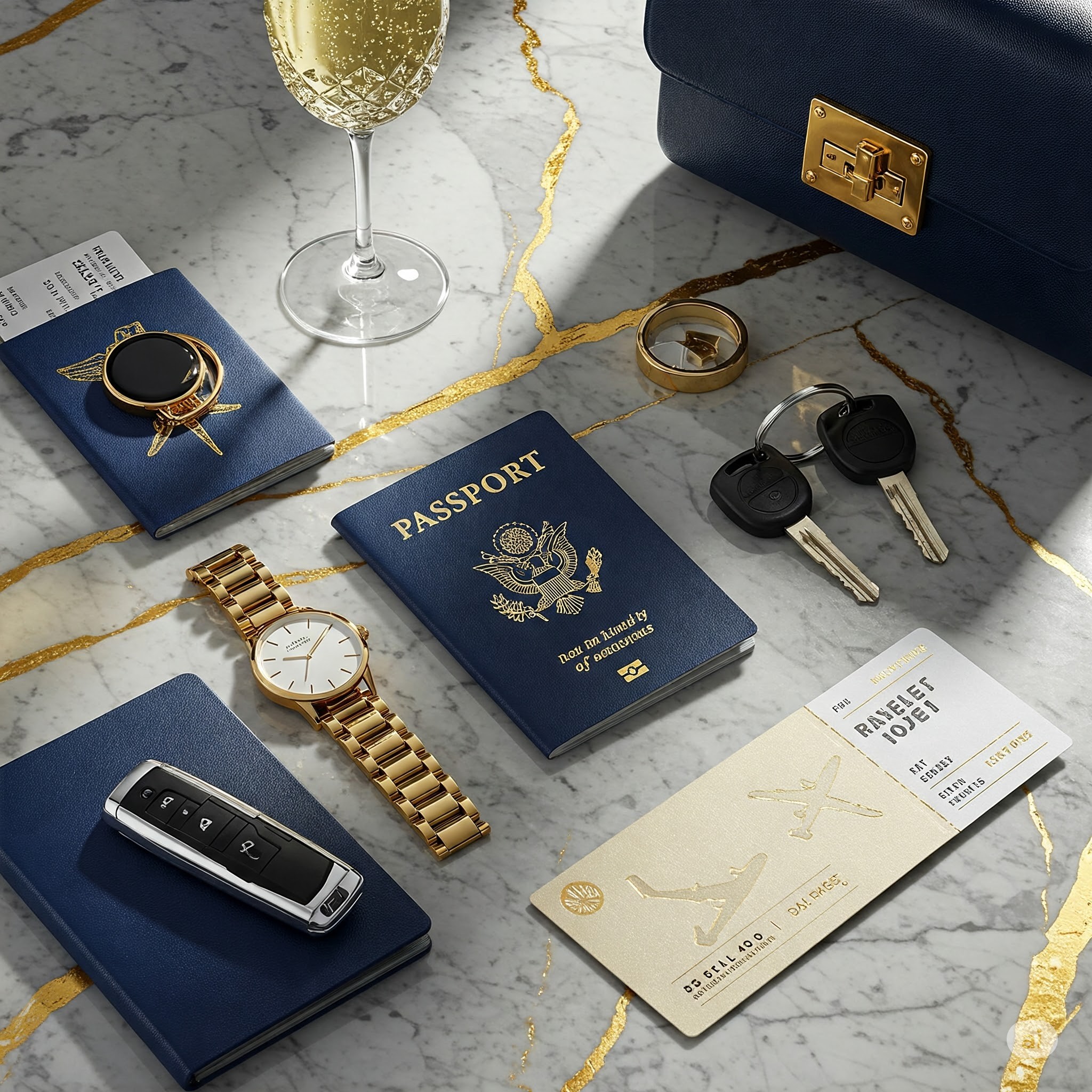 Curated luxury lifestyle flat-lay