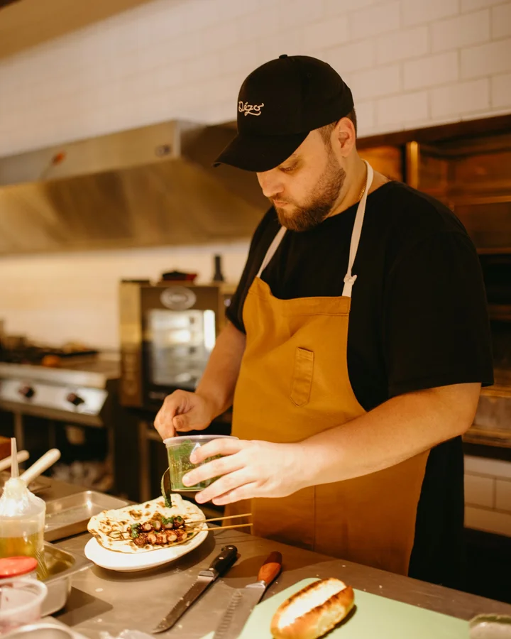 A chef preparing a meal
